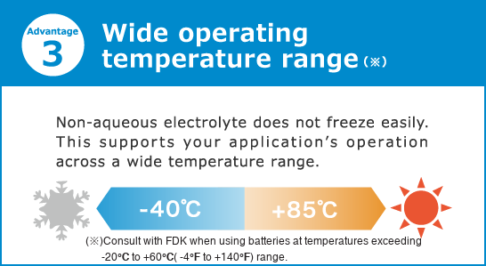 Wide operating temperature range