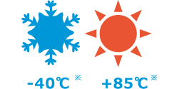 Wide range of operating temperatures